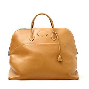 HERMES Bolide Taurillon Clemence handbag L carved bag leather brown